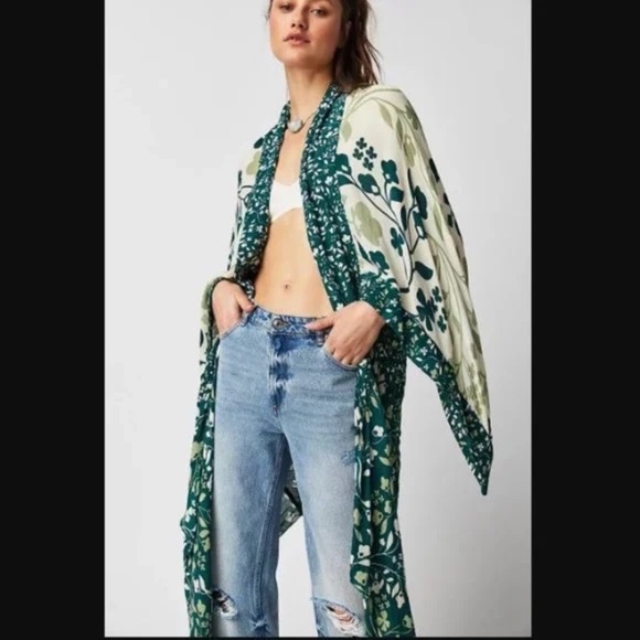 Free People Marley Floral Kimono OS - Picture 1 of 6